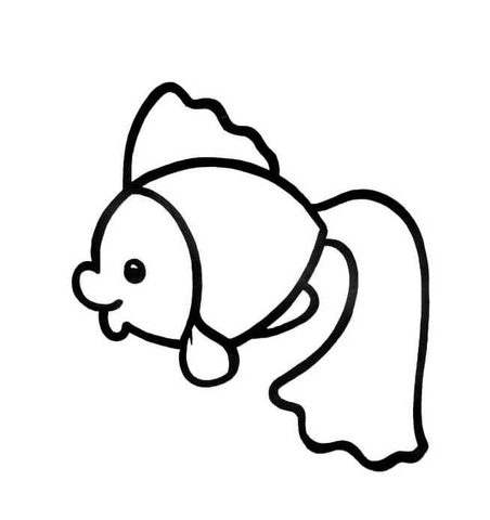 Cartoon Golden Fish Coloring Page